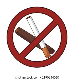 Prohibited smoking sign