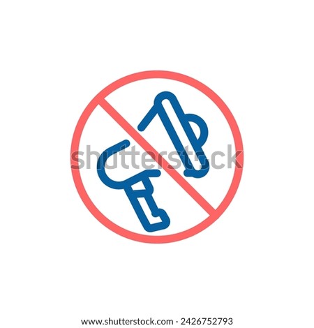 Prohibited Speech Vector Icon: Megaphone with Forbidden Sign, Thin Line Illustration for Censorship and Fake News Alert.