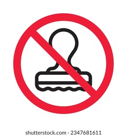 Stempel-Vektorsymbol verboten. Kein Stempelsymbol. Verbotenes Stanzen von Ikone. Kein Stempelzeichen. Warnung, Vorsicht, Aufmerksamkeit, Einschränkung, Design-Symbol für Gefahrenflachen