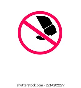 prohibited from stepping on. Do Not Cross. no shoes