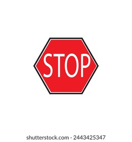 prohibited stop sign icon vector ilustration logo design