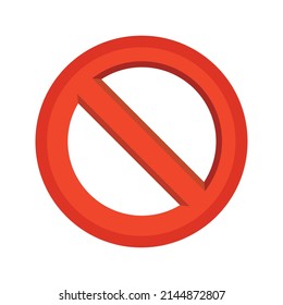 Prohibited Symbol Red Circle No Entry Banned Backlash Emoji Vector