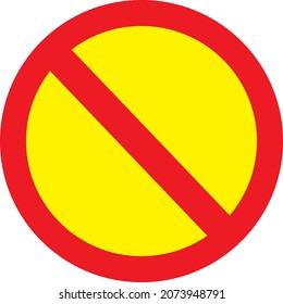 Verbotene Symbol, Vektorgrafik mit gelbem Hintergrund.