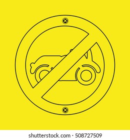 prohibited traffic sign car round icon design vector illustration eps 10