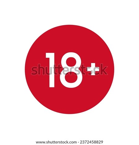 Prohibited under 18 symbol. Over 18 years old. Sign icon vector