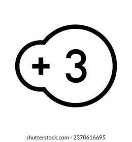 Prohibited under 3 symbol. Over 3 years old. Simple line sign icon vector