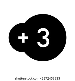 Prohibido bajo 3 símbolos. Más de 3 años. Vector de icono de signo