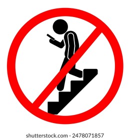 It is prohibited to use cell phones when walking on the staircase, be careful when walking on the staircase