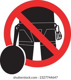 Prohibited to use frying pans as climbing gear joke sign