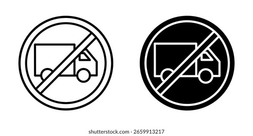  Es ist verboten, LKWs zu verwenden Symbol weiß auf Hintergrund