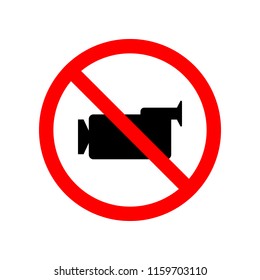 prohibited video camera icon. Element of prohibited sign for mobile concept and web apps. Sign of prohibited video camera icon can be used for web and mobile