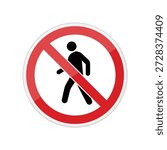 Prohibited walk symbol flat vector design isolated on a white background