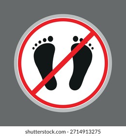Señal de advertencia de área para caminar prohibida
