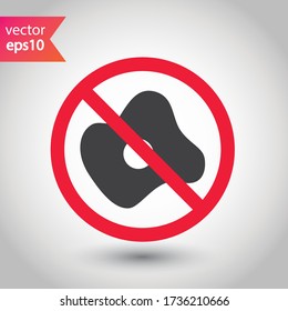Verbotene Warnung Aufmerksamkeitseinschränkung Warnhinweis Warngefahr. Das Symbol "Kein fried egg". Eiervektor-Vektor-Design Ei-Symbol EPS 10 Piktogramm