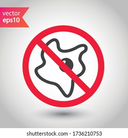 Prohibited Warning  attention restriction label caution danger. No Fried egg icon. Fried egg vector sign design. Egg flat symbol. EPS 10 pictogram