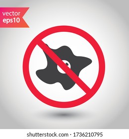 Prohibited Warning  attention restriction label caution danger. No Fried egg icon. Fried egg vector sign design. Egg flat symbol. EPS 10 pictogram