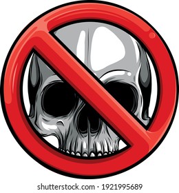 Prohibited Warning skull icon. vector illustration design