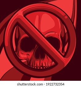 Prohibited Warning skull icon. vector illustration design