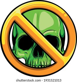 Prohibited Warning skull icon. vector illustration design