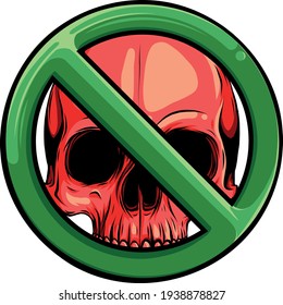 Prohibited Warning skull icon. vector illustration design
