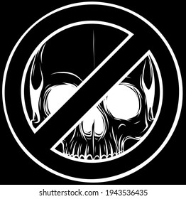 Prohibited Warning skull icon. vector illustration design