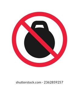 Prohibited weight vector icon. No scale icon. Forbidden weight scale icon. No weight sign. Warning, caution, attention, restriction, danger flat sign design symbol pictogram