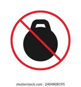 Prohibited weight vector icon. No scale icon. Forbidden weight scale icon. No weight sign. Warning, caution, attention, restriction, danger flat sign design symbol pictogram