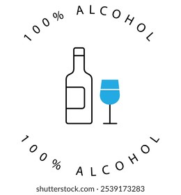 Prohibited Wine Glass Icon for Alcohol-Free Beverages Vector Icon Design