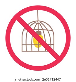 Prohibited Wire Chandelier – Forbidden Cage Lamp Symbol Vector
