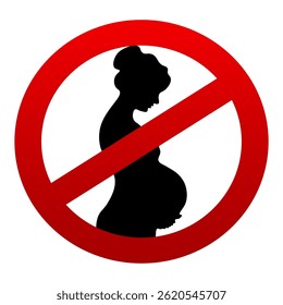 Proibido para mulheres durante a gestação.Gravidez proibida. Ilustração vetorial