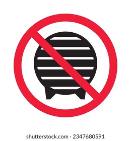 Prohibited wooden barrel vector icon. No barrel icon. Forbidden wine barrel icon. No wood barrel sign. Warning, caution, attention, restriction, danger flat sign design symbol pictogram