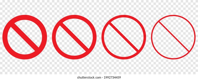 Prohibir o prohibir la señal aislada. Ilustración vectorial simple sobre fondo transparente. EPS 10.