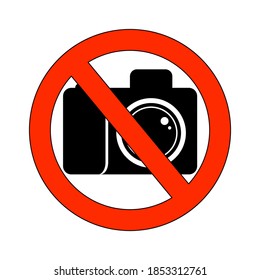Prohibiting camera sign, vector illustration