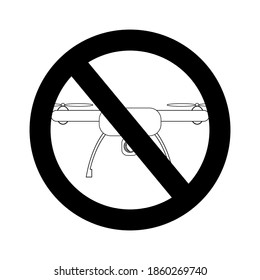 prohibiting drone sign, vector illustration