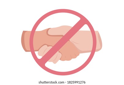 prohibiting handshake sign, hands vector illustration