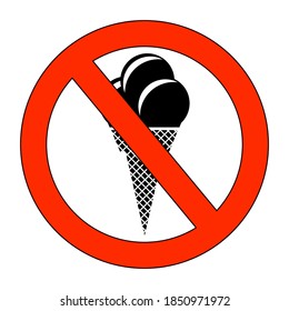 prohibición del signo de helado, ilustración vectorial
