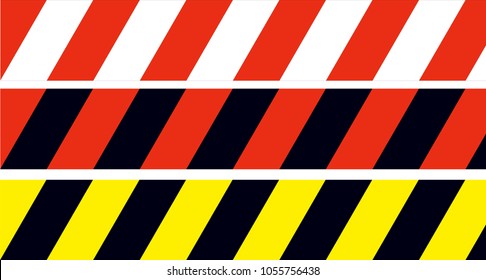 Prohibiting ribbon vector. Red-white. Red-black. Yellow-black