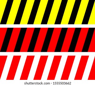 Prohibiting ribbon vector. Red-white. Red-black. Yellow-black