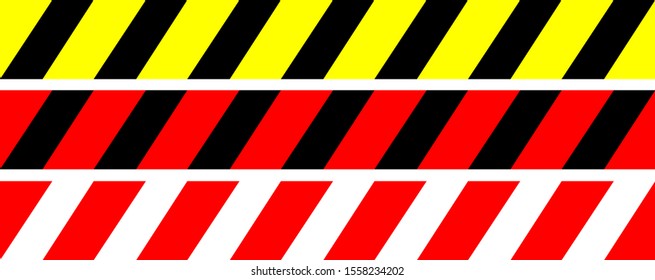 Prohibiting ribbon vector. Red-white. Red-black. Yellow-black