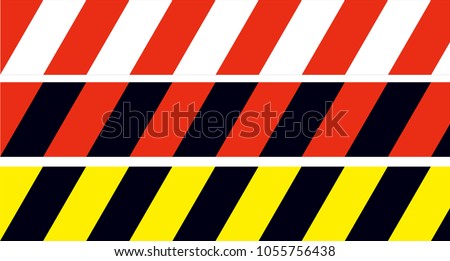 Prohibiting ribbon vector. Red-white. Red-black. Yellow-black