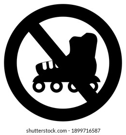 prohibiting roller skates sign, vector illustration