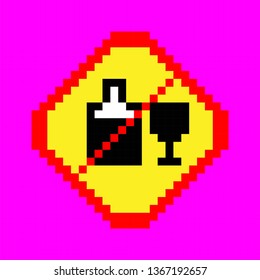 Prohibiting sign for alcohol. No drinking sign. Vector illustration