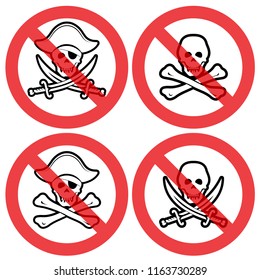 Prohibiting sign cybersecurity concept vector icon.