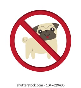 Prohibiting sign for dog. No dog sign. Vector illustration