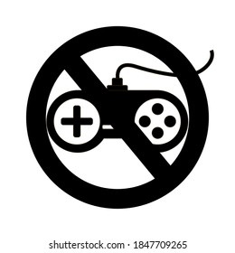 signo de prohibición, gamepad, ilustración vectorial