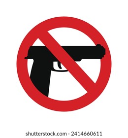 Prohibiting sign for gun. No gun sign. Vector illustration graphic design.