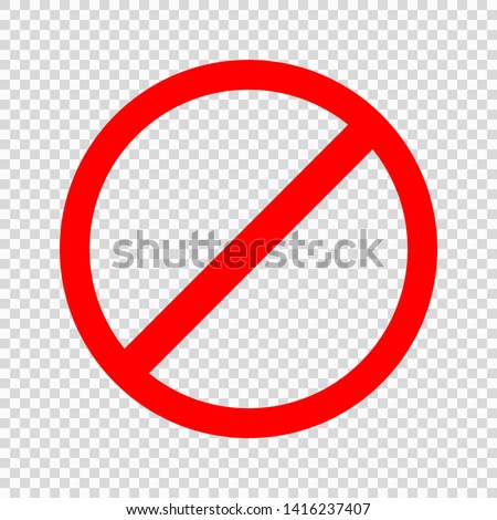 Prohibiting sign. Icon with red crossed circle on transparent background Сток-фото © 