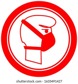 Prohibiting sign.Be only in masks.Vector illustration.
