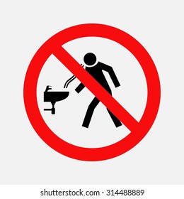 prohibiting sign, puke into the sink, the toilet hygiene, vector image