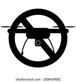 prohibiting sign quadrocopter, vector illustration